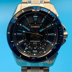 CASIO MTD-1066 Men’s Wristwatch All St Steel Japan Movt Date Working New Battery